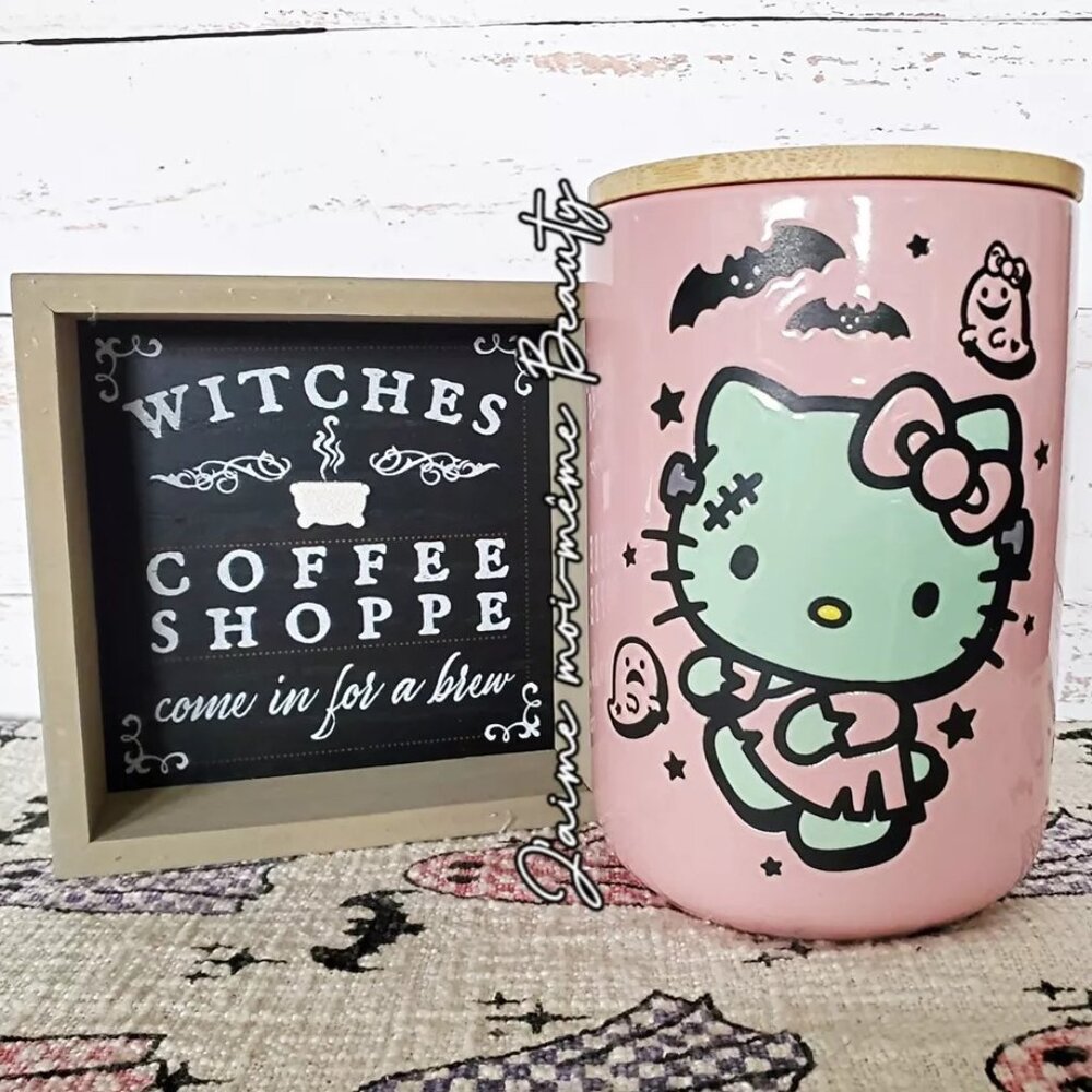 Kawaii Hello Kitty Frankenkitty Halloween Treat Coffee Pod Canister - NWT